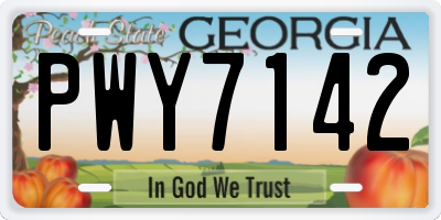 GA license plate PWY7142