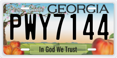 GA license plate PWY7144