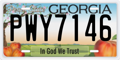 GA license plate PWY7146