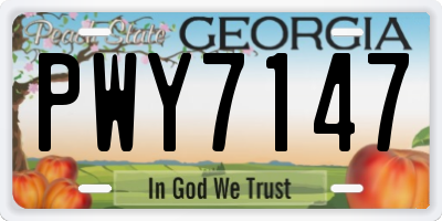GA license plate PWY7147