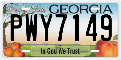 GA license plate PWY7149
