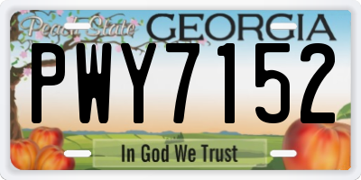 GA license plate PWY7152