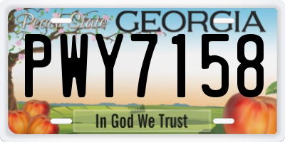 GA license plate PWY7158