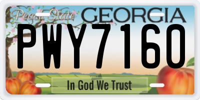 GA license plate PWY7160