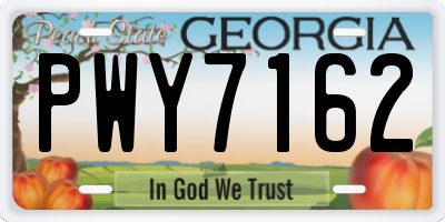 GA license plate PWY7162
