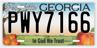 GA license plate PWY7166