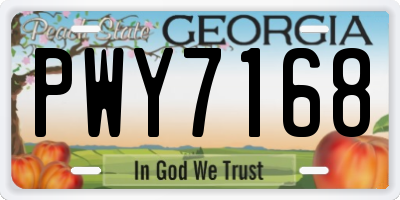 GA license plate PWY7168