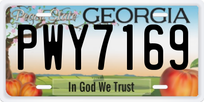 GA license plate PWY7169