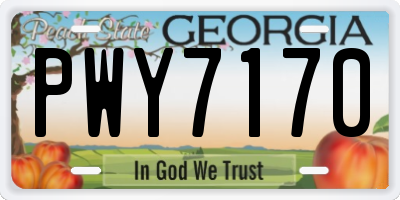 GA license plate PWY7170