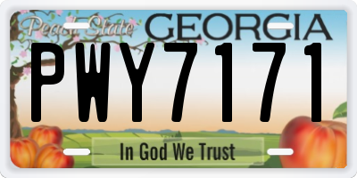 GA license plate PWY7171