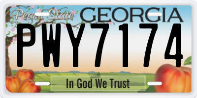 GA license plate PWY7174