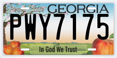 GA license plate PWY7175