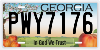 GA license plate PWY7176