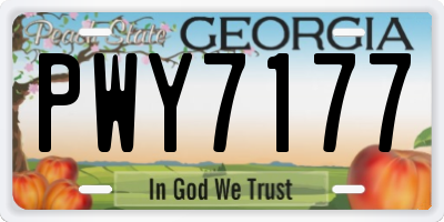 GA license plate PWY7177