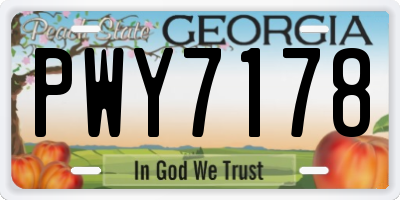 GA license plate PWY7178