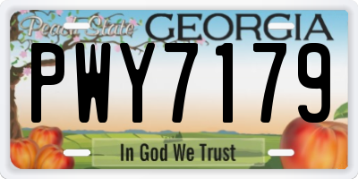GA license plate PWY7179