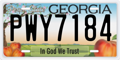 GA license plate PWY7184