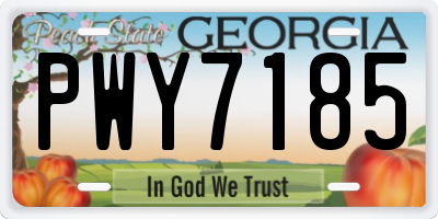 GA license plate PWY7185