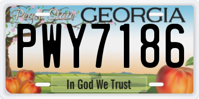 GA license plate PWY7186
