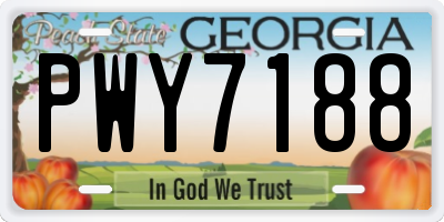 GA license plate PWY7188