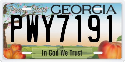 GA license plate PWY7191