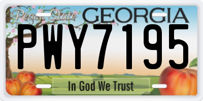 GA license plate PWY7195