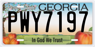 GA license plate PWY7197