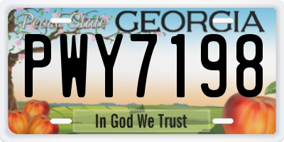 GA license plate PWY7198