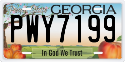 GA license plate PWY7199