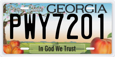 GA license plate PWY7201