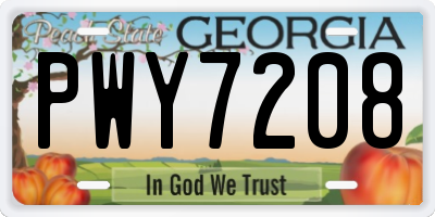 GA license plate PWY7208
