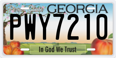 GA license plate PWY7210