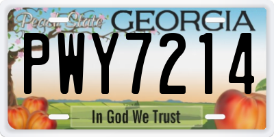 GA license plate PWY7214