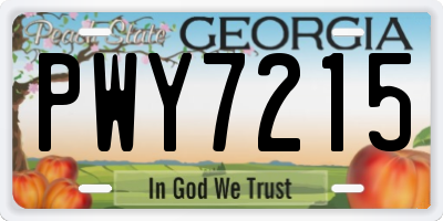 GA license plate PWY7215