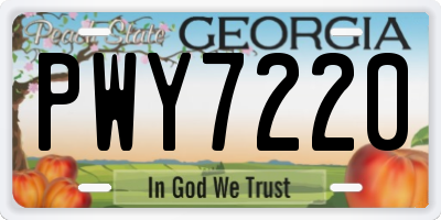 GA license plate PWY7220