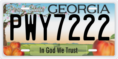 GA license plate PWY7222