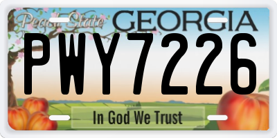 GA license plate PWY7226