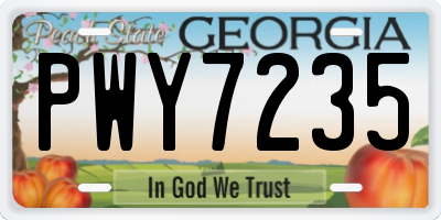 GA license plate PWY7235