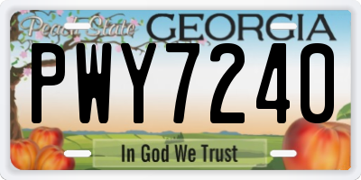 GA license plate PWY7240