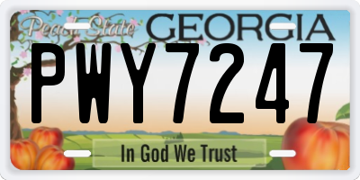 GA license plate PWY7247