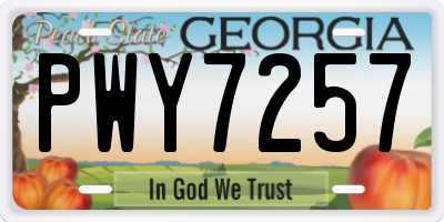 GA license plate PWY7257
