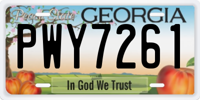 GA license plate PWY7261