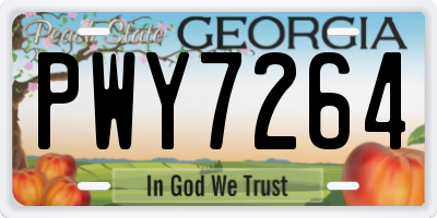 GA license plate PWY7264