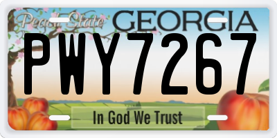 GA license plate PWY7267