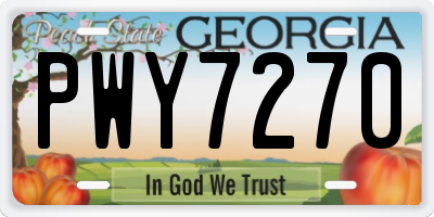 GA license plate PWY7270
