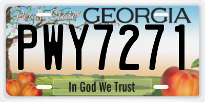 GA license plate PWY7271