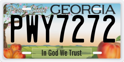 GA license plate PWY7272