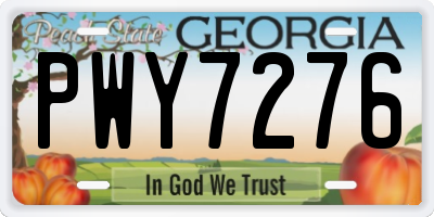 GA license plate PWY7276