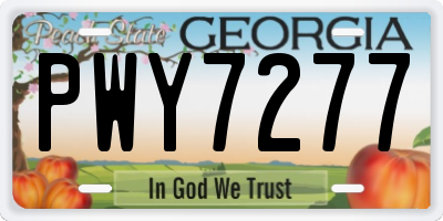 GA license plate PWY7277