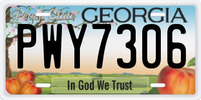 GA license plate PWY7306